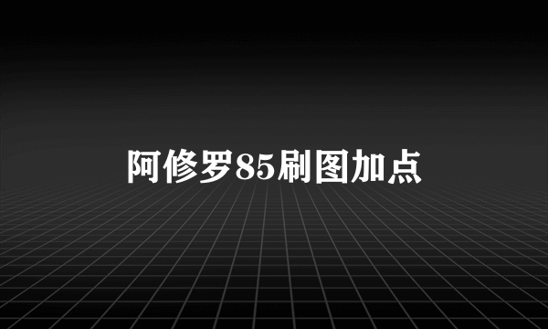 阿修罗85刷图加点