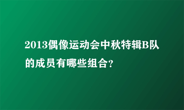 2013偶像运动会中秋特辑B队的成员有哪些组合？