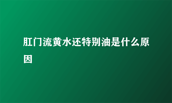 肛门流黄水还特别油是什么原因