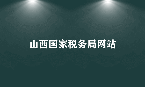 山西国家税务局网站