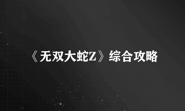 《无双大蛇Z》综合攻略