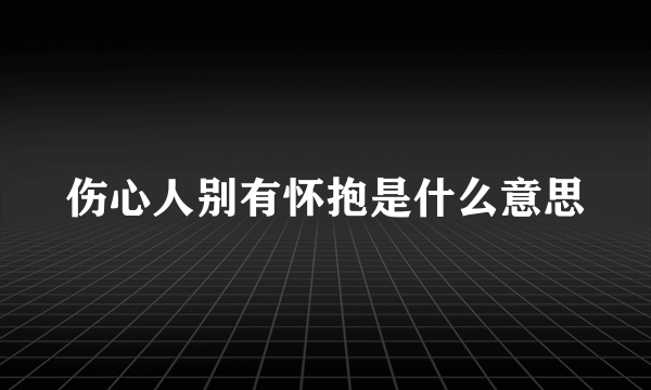 伤心人别有怀抱是什么意思