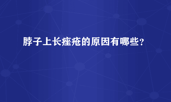 脖子上长痤疮的原因有哪些？