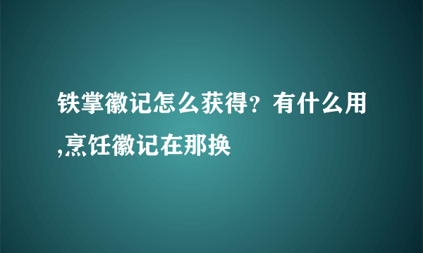 铁掌徽记怎么获得？有什么用,烹饪徽记在那换