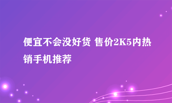 便宜不会没好货 售价2K5内热销手机推荐