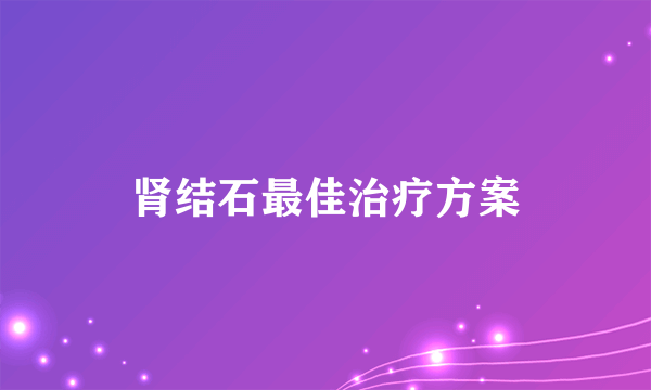 肾结石最佳治疗方案