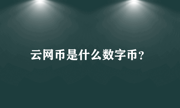 云网币是什么数字币？