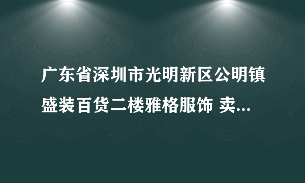 广东省深圳市光明新区公明镇盛装百货二楼雅格服饰 卖的是什么类型衣服