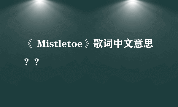 《 Mistletoe》歌词中文意思？？