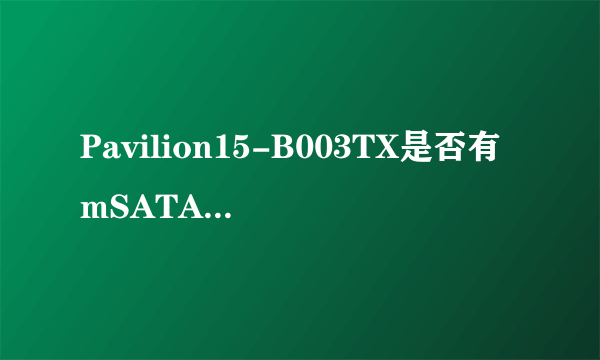 Pavilion15-B003TX是否有mSATA接口?可以接固态硬盘么?