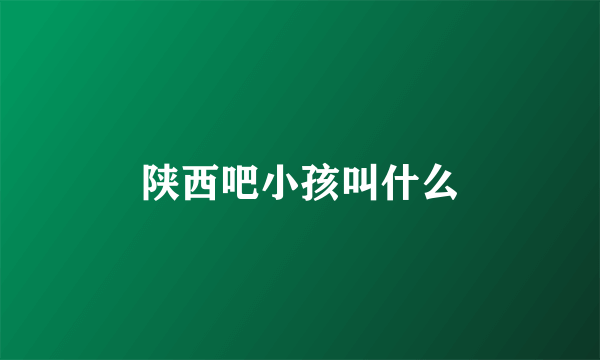 陕西吧小孩叫什么