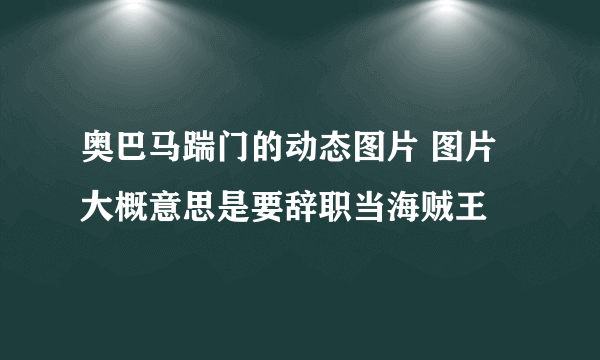 奥巴马踹门的动态图片 图片大概意思是要辞职当海贼王