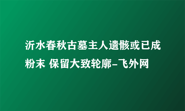 沂水春秋古墓主人遗骸或已成粉末 保留大致轮廓-飞外网