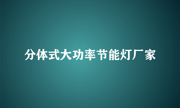 分体式大功率节能灯厂家