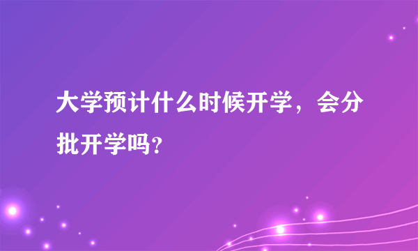 大学预计什么时候开学，会分批开学吗？