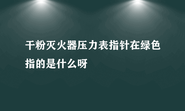 干粉灭火器压力表指针在绿色指的是什么呀