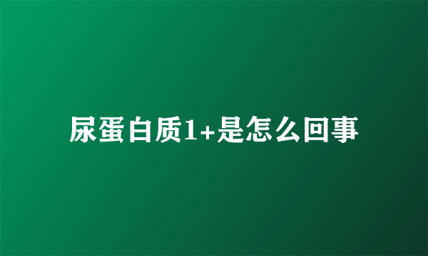 尿蛋白质1+是怎么回事