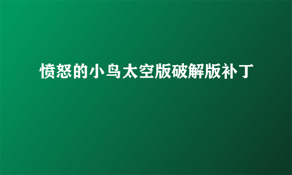 愤怒的小鸟太空版破解版补丁