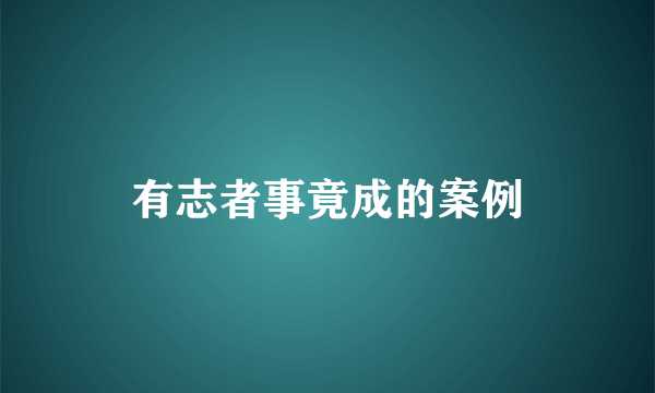 有志者事竟成的案例