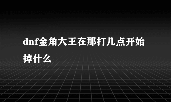 dnf金角大王在那打几点开始掉什么