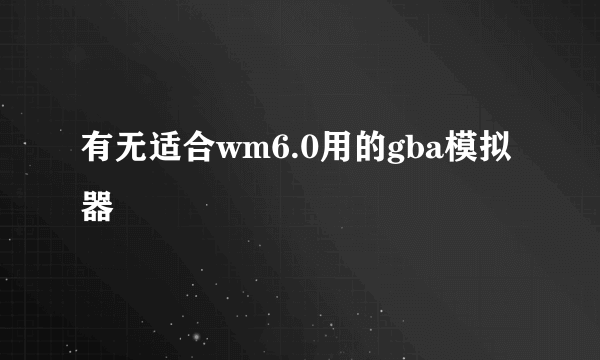 有无适合wm6.0用的gba模拟器