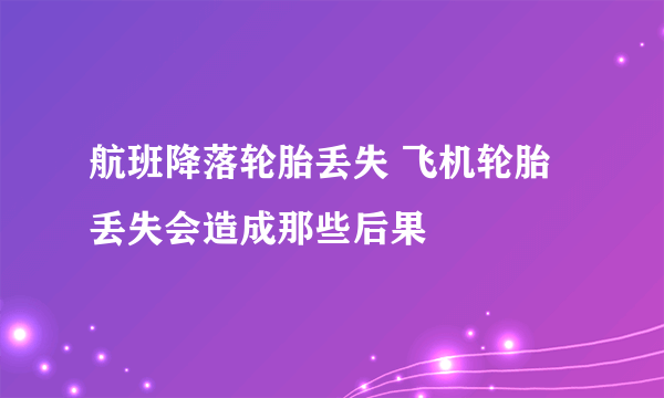 航班降落轮胎丢失 飞机轮胎丢失会造成那些后果