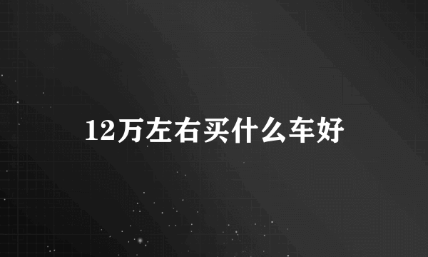 12万左右买什么车好