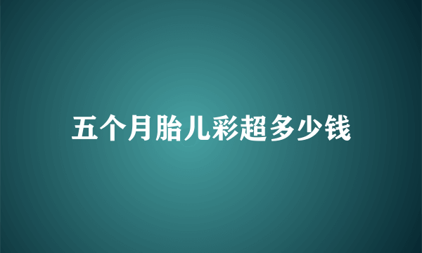 五个月胎儿彩超多少钱