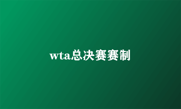 wta总决赛赛制