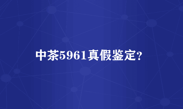 中茶5961真假鉴定？