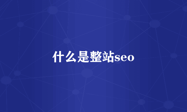 什么是整站seo