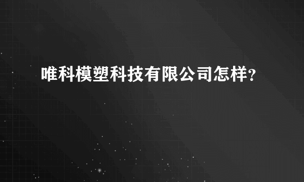 唯科模塑科技有限公司怎样？