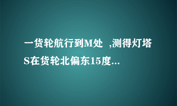 一货轮航行到M处  ,测得灯塔S在货轮北偏东15度相距20里处,随后货轮按北偏西30度的方向航行,半小时后,又测得灯塔S在货轮北偏东45度,求货轮的速度.