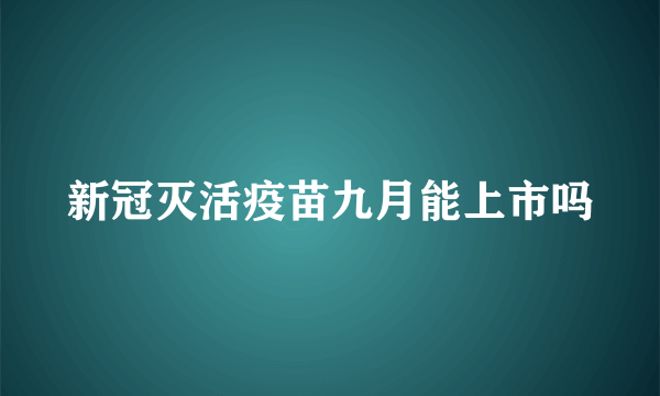 新冠灭活疫苗九月能上市吗