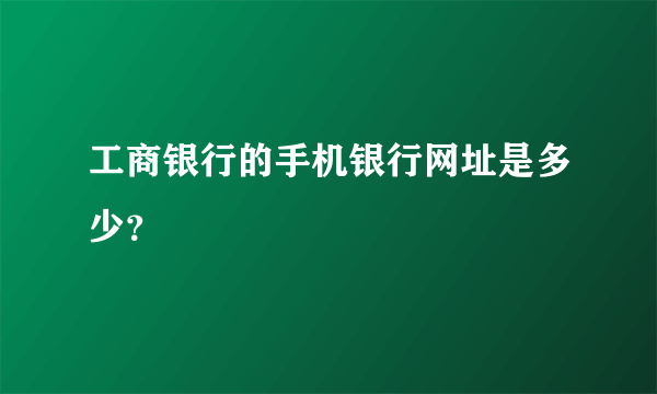 工商银行的手机银行网址是多少？