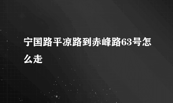 宁国路平凉路到赤峰路63号怎么走