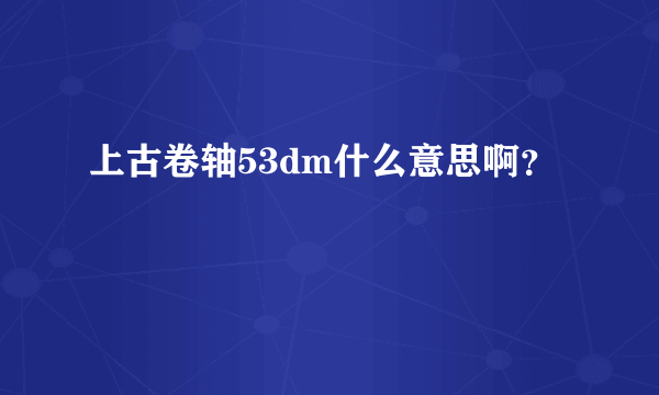 上古卷轴53dm什么意思啊？