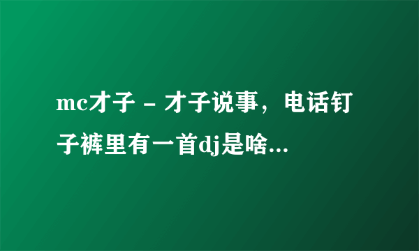 mc才子 - 才子说事，电话钉子裤里有一首dj是啥名字说是他生日？