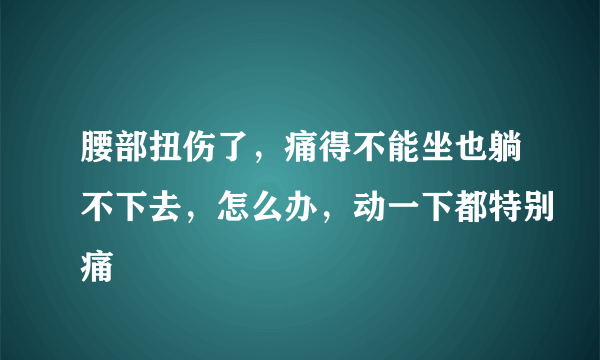 腰部扭伤了，痛得不能坐也躺不下去，怎么办，动一下都特别痛