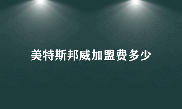 美特斯邦威加盟费多少