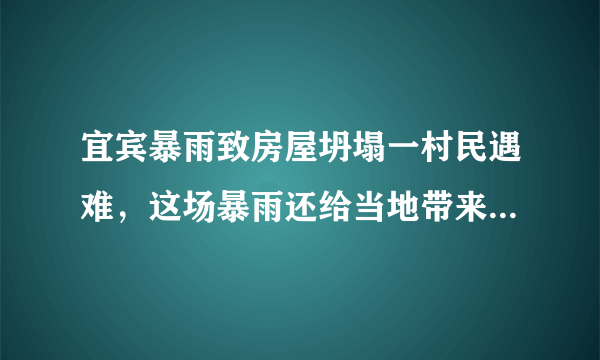 宜宾暴雨致房屋坍塌一村民遇难，这场暴雨还给当地带来了什么？