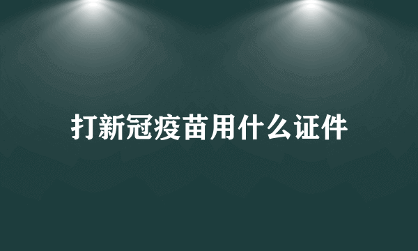 打新冠疫苗用什么证件