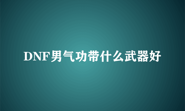 DNF男气功带什么武器好