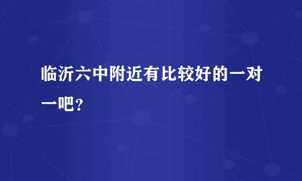 临沂六中附近有比较好的一对一吧？