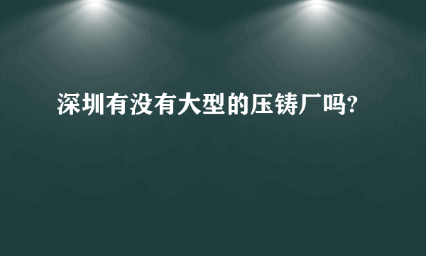 深圳有没有大型的压铸厂吗?