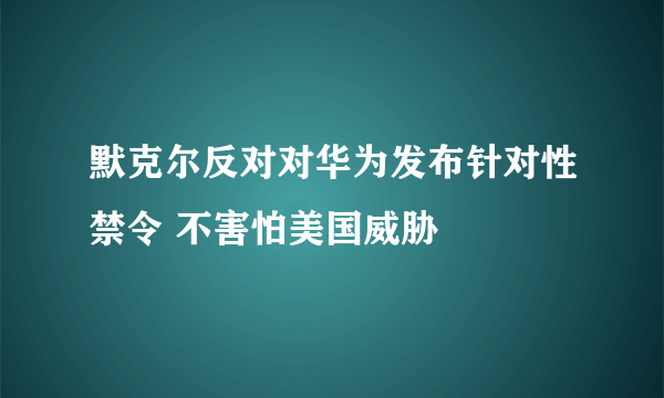 默克尔反对对华为发布针对性禁令 不害怕美国威胁