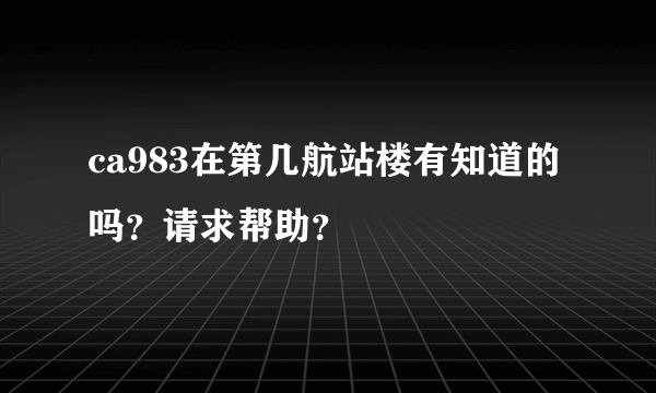 ca983在第几航站楼有知道的吗？请求帮助？