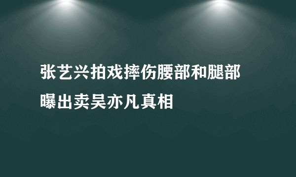 张艺兴拍戏摔伤腰部和腿部 曝出卖吴亦凡真相