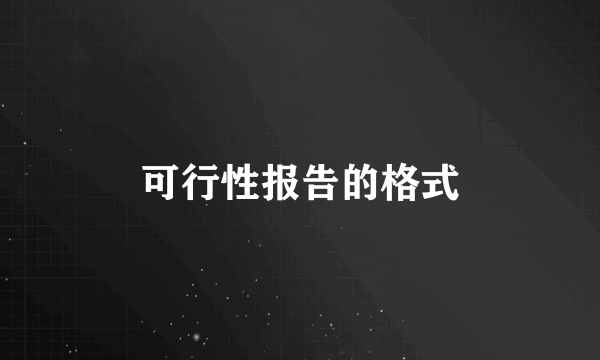 可行性报告的格式