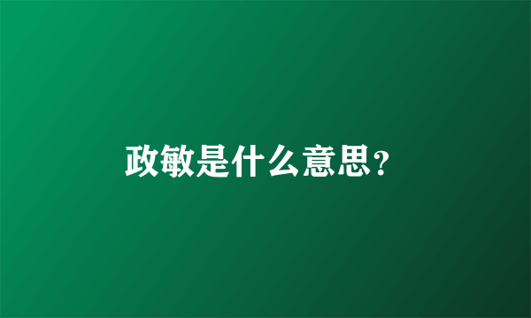 政敏是什么意思？